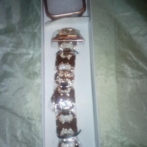 Rose Gold and Brown Smartwatch Band JF dragon 58mm,40,42,44